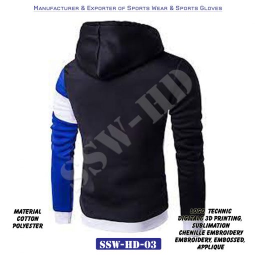 Men's Contrast Color Hooded Full Sleeve SSW-HD-03