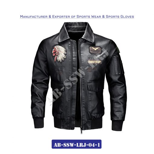 Fashion Leather Jacket Embroidery Logo AB-SSW-LRJ-04-1