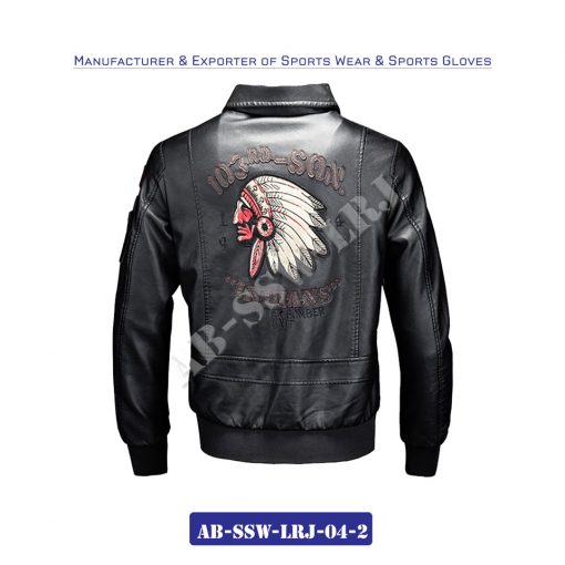 Fashion Leather Jacket Embroidery Logo AB-SSW-LRJ-04-2
