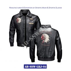 Fashion Leather Jacket Embroidery Logo AB-SSW-LRJ-04