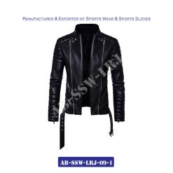 Genuine Leather Jackets Double Zipper AB-SSW-LRJ-09-1
