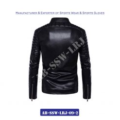 Genuine Leather Jackets Double Zipper AB-SSW-LRJ-09-2