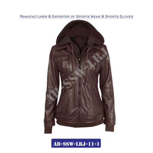 Leather Jacket Ladies Leather Hood AB-SSW-LRJ-11-1