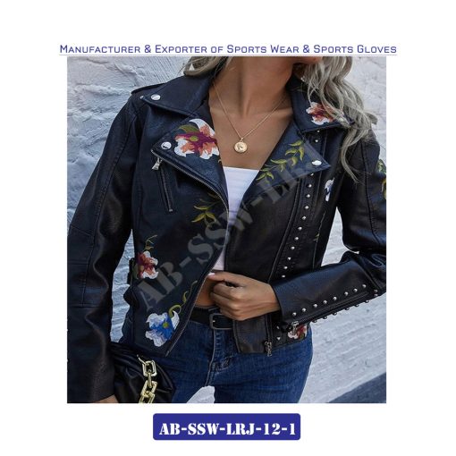 Wedding gift Embroidered Leather Jacket and Ladies Fashion AB-SSW-LRJ-12-1