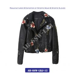 Wedding gift Embroidered Leather Jacket and Ladies Fashion AB-SSW-LRJ-12
